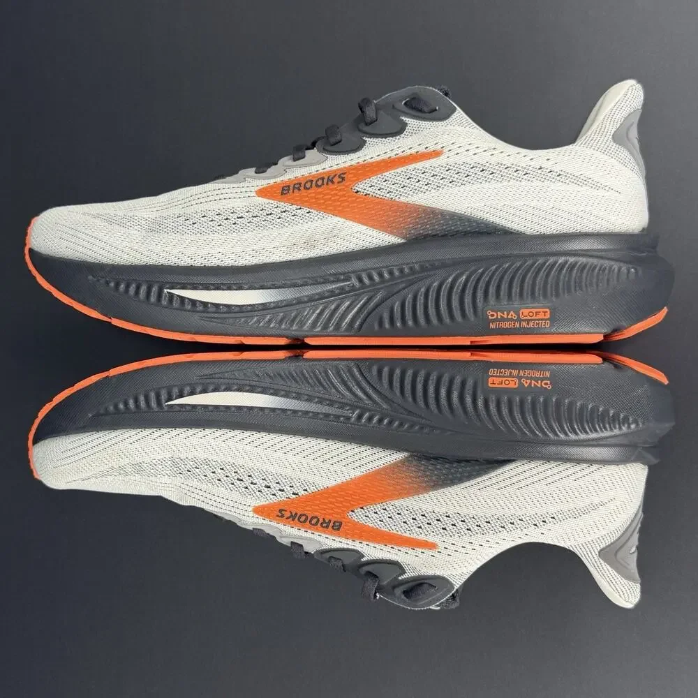 Brooks Ghost 17 Men’s 11,5 WIDE 2E Size Running Shoes Gray/Orange 1104422E048
